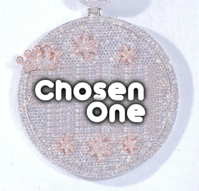 CUSTOM LETTER NECKLACE 3D BIG CROWN DISC sold by The GUU Shop