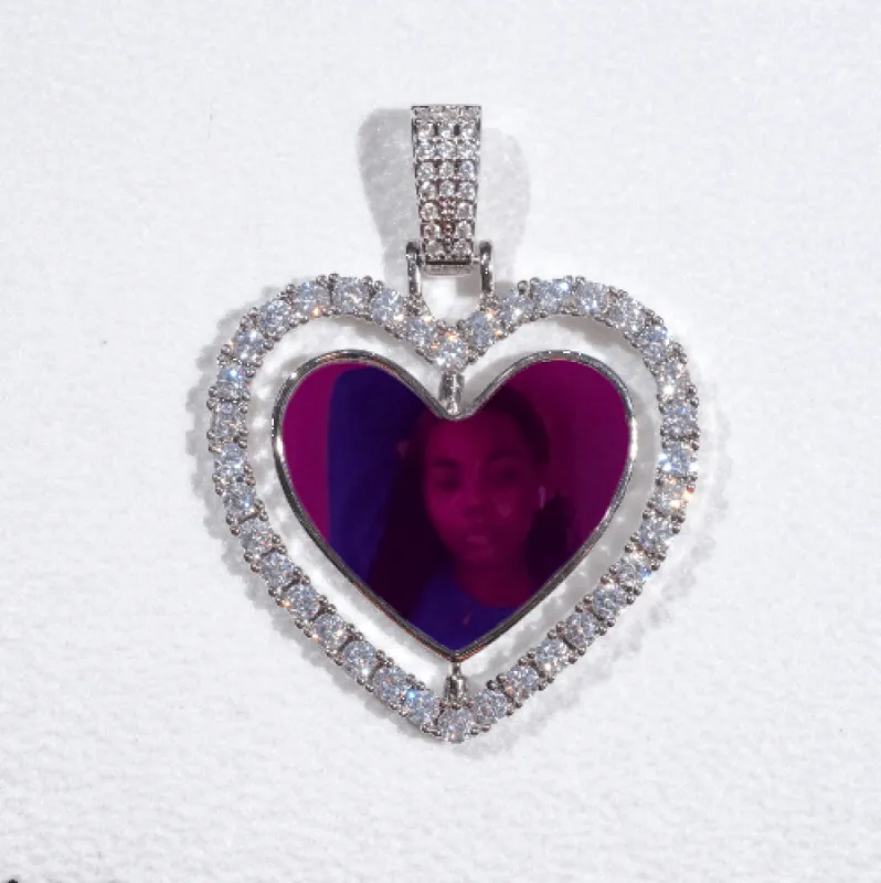 3D Spinning 2-Faced Heart Custom Picture Pendant sold by The GUU Shop