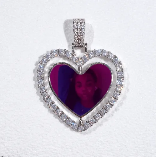 3D Spinning 2-Faced Heart Custom Picture Pendant sold by The GUU Shop