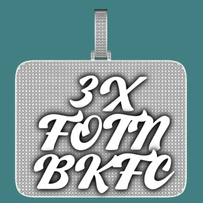 CUSTOM LETTER NECKLACE 3D BIG SQUARE sold by The GUU Shop