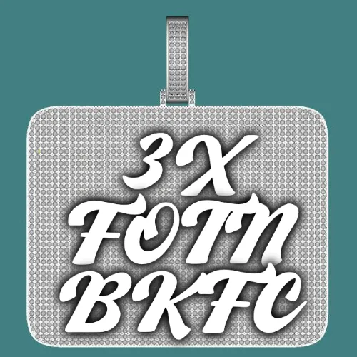 CUSTOM LETTER NECKLACE 3D BIG SQUARE sold by The GUU Shop