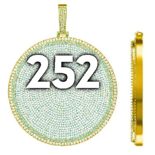 CUSTOM LETTER NECKLACE 3D BIG DISC sold by The GUU Shop