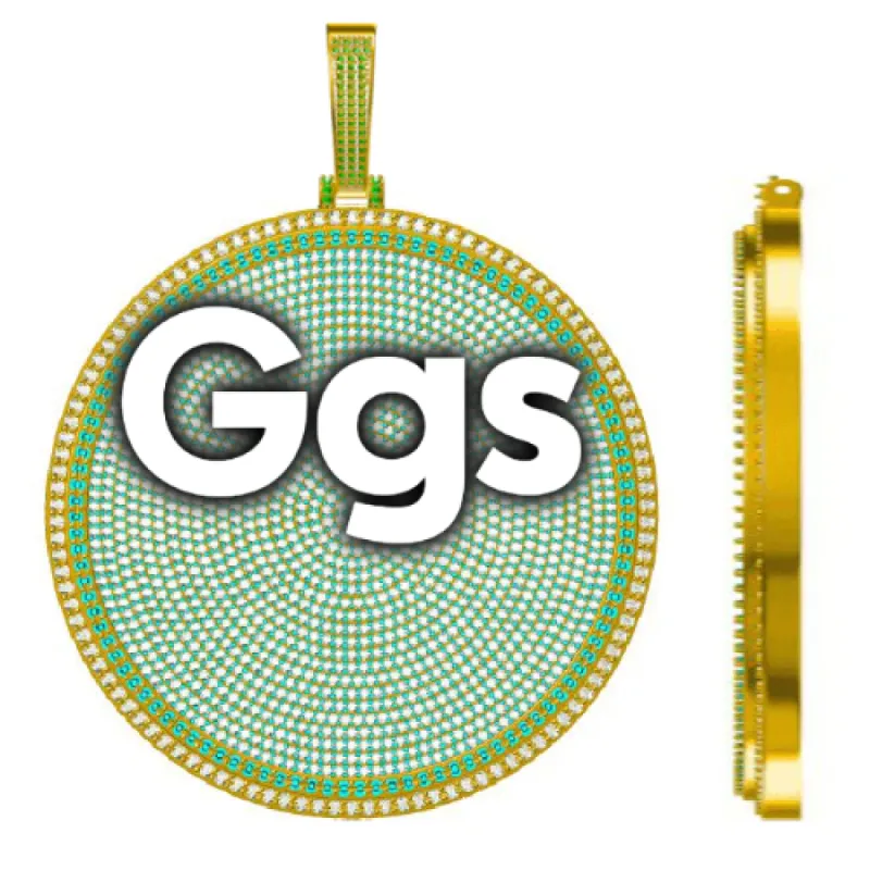 CUSTOM LETTER NECKLACE 3D BIG DISC sold by The GUU Shop