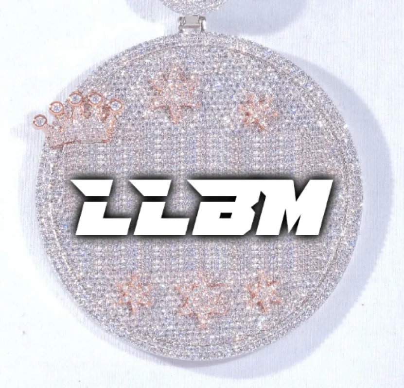 CUSTOM LETTER NECKLACE 3D BIG CROWN DISC sold by The GUU Shop