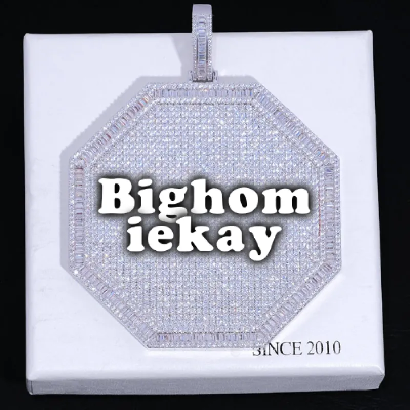 CUSTOM LETTER NECKLACE 3D BIG OCTAGON sold by The GUU Shop