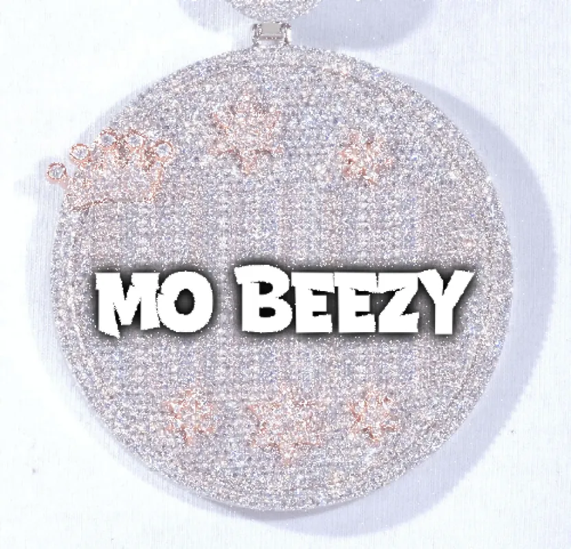 CUSTOM LETTER NECKLACE 3D BIG CROWN DISC sold by The GUU Shop