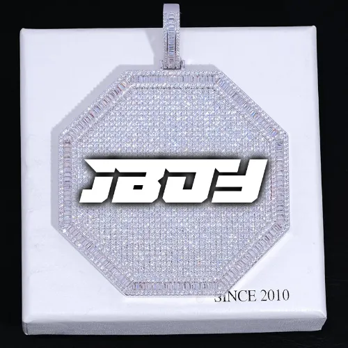 CUSTOM LETTER NECKLACE 3D BIG OCTAGON sold by The GUU Shop