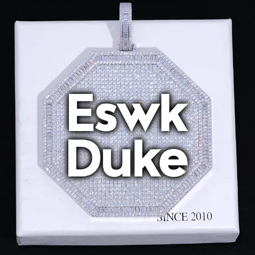 CUSTOM LETTER NECKLACE 3D BIG OCTAGON sold by The GUU Shop