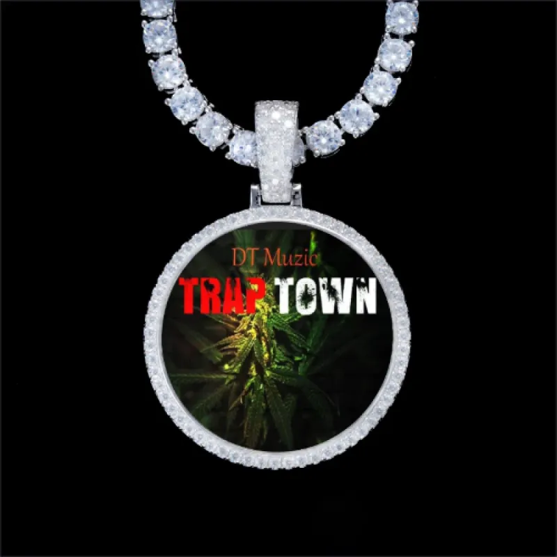 925S & VVS Moissanite 3D Circle Custom Picture Pendant sold by The GUU Shop