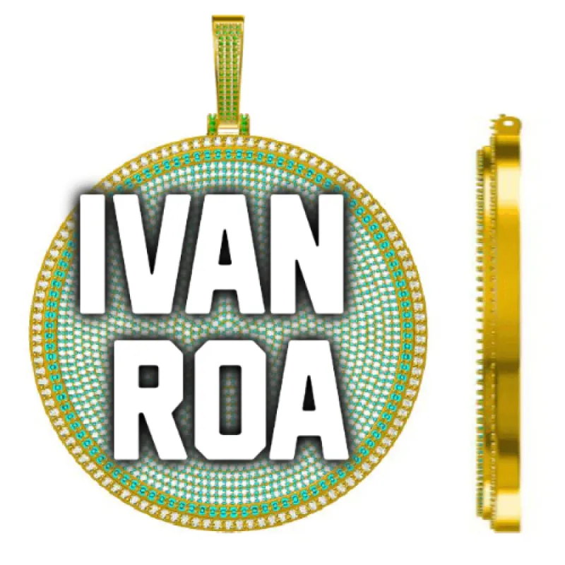 CUSTOM LETTER NECKLACE 3D BIG DISC sold by The GUU Shop