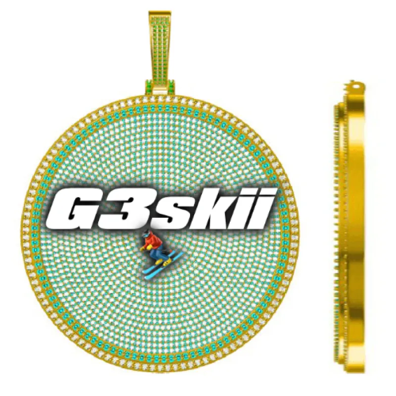 CUSTOM LETTER NECKLACE 3D BIG DISC sold by The GUU Shop