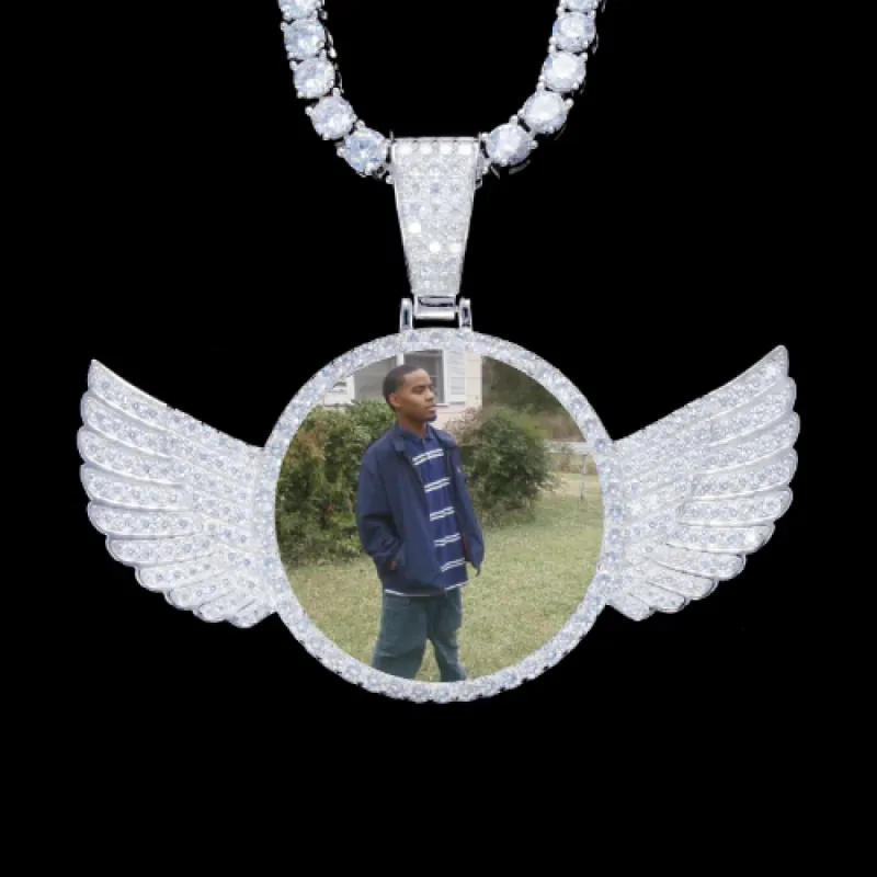 925S & VVS Moissanite 3D Wing Custom Picture Pendant sold by The GUU Shop