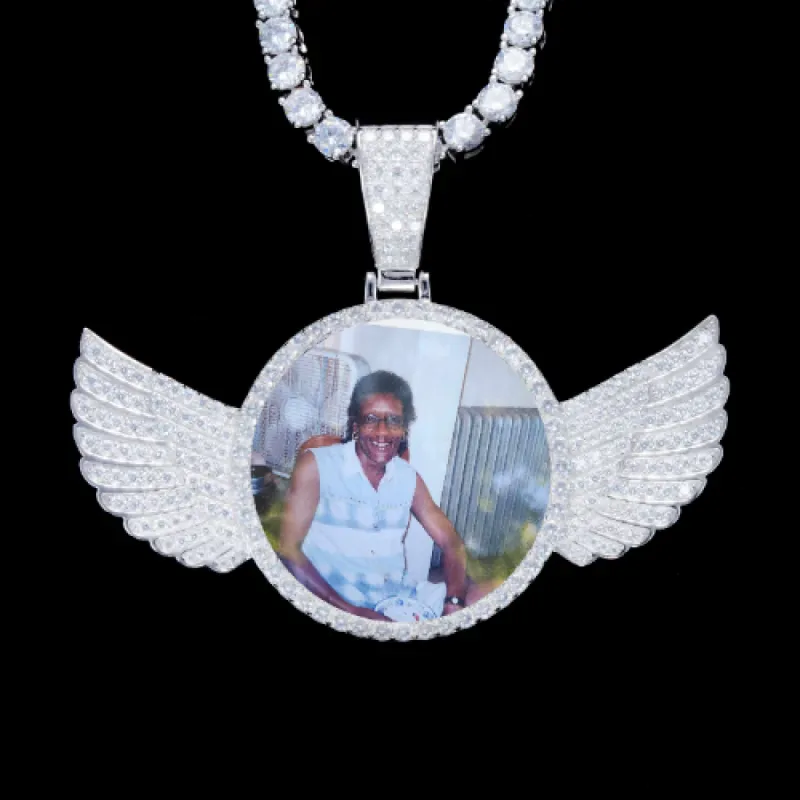 925S & VVS Moissanite 3D Wing Custom Picture Pendant sold by The GUU Shop