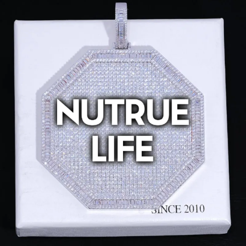 CUSTOM LETTER NECKLACE 3D BIG OCTAGON sold by The GUU Shop