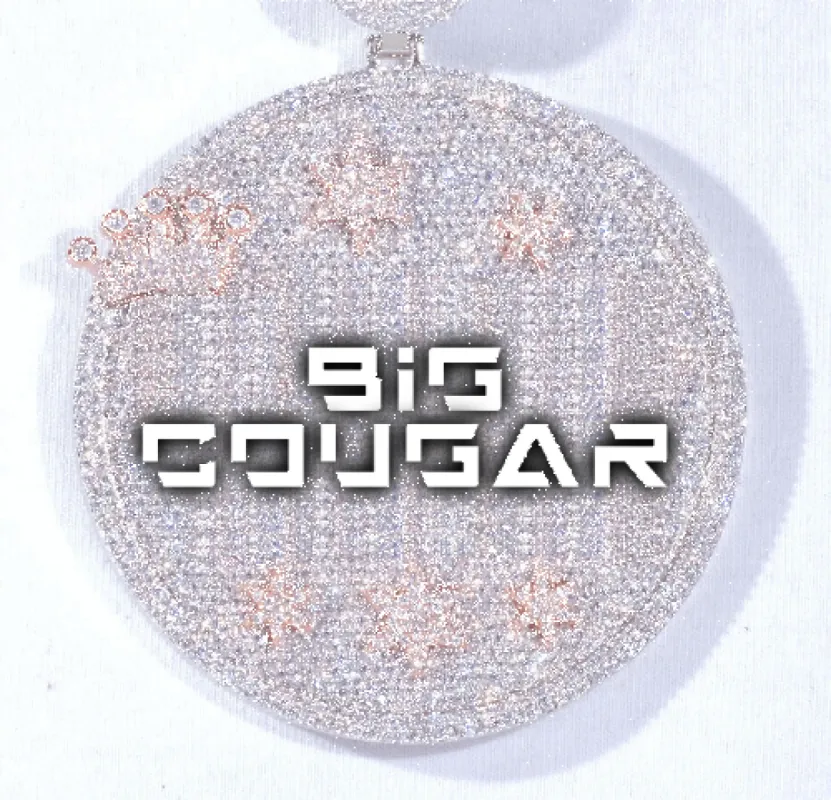 CUSTOM LETTER NECKLACE 3D BIG CROWN DISC sold by The GUU Shop