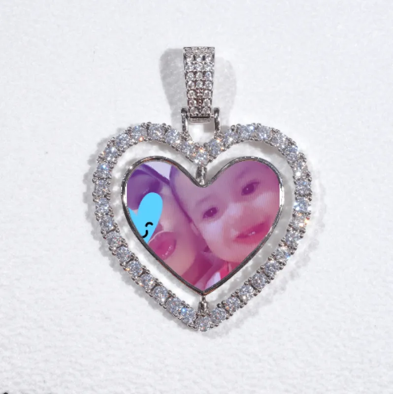 3D Spinning 2-Faced Heart Custom Picture Pendant sold by The GUU Shop