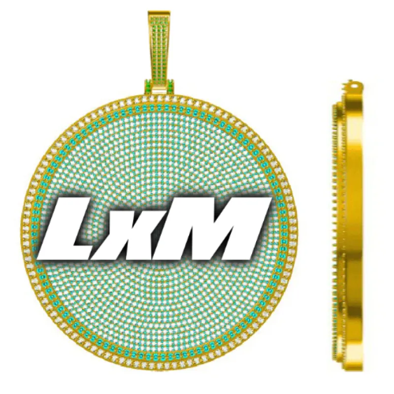 CUSTOM LETTER NECKLACE 3D BIG DISC sold by The GUU Shop