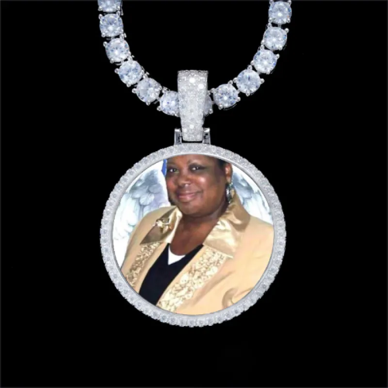 925S & VVS Moissanite 3D Circle Custom Picture Pendant sold by The GUU Shop