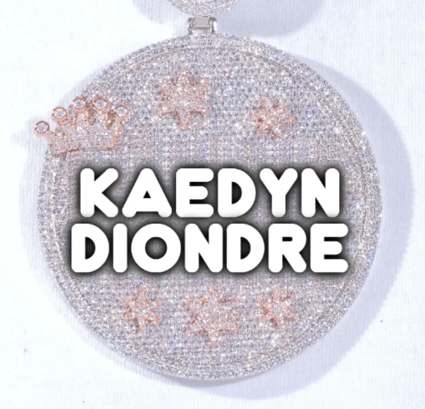 CUSTOM LETTER NECKLACE 3D BIG CROWN DISC sold by The GUU Shop