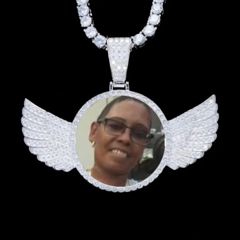 925S & VVS Moissanite 3D Wing Custom Picture Pendant sold by The GUU Shop