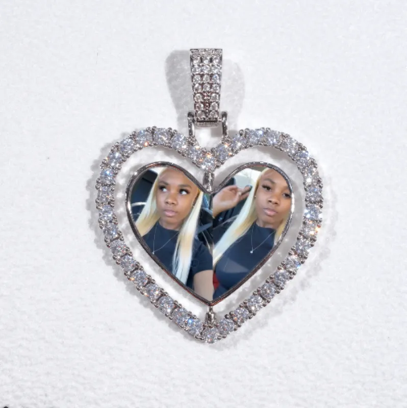 3D Spinning 2-Faced Heart Custom Picture Pendant sold by The GUU Shop