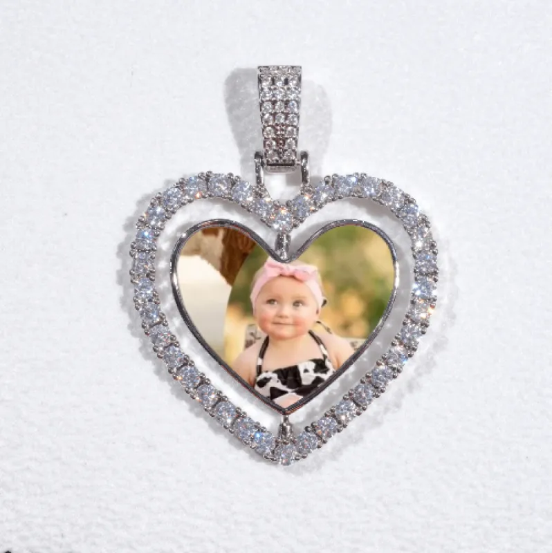 3D Spinning 2-Faced Heart Custom Picture Pendant sold by The GUU Shop