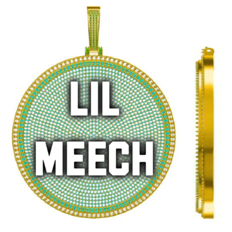 CUSTOM LETTER NECKLACE 3D BIG DISC sold by The GUU Shop