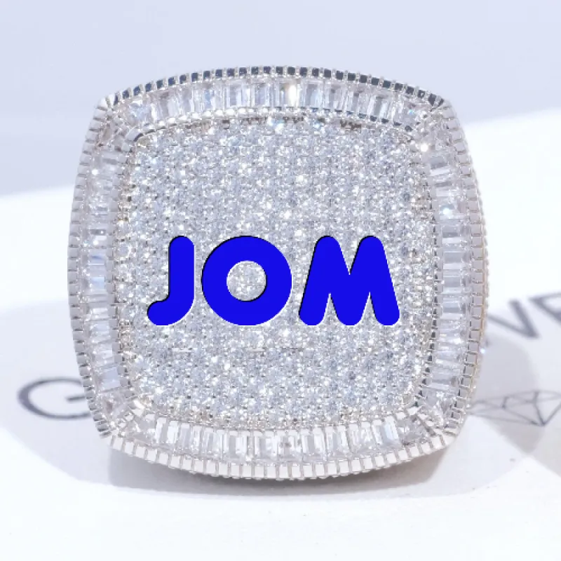 CUSTOM LETTER 3D ICED RING sold by The GUU Shop