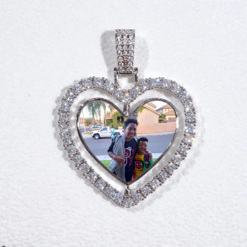 3D Spinning 2-Faced Heart Custom Picture Pendant sold by The GUU Shop