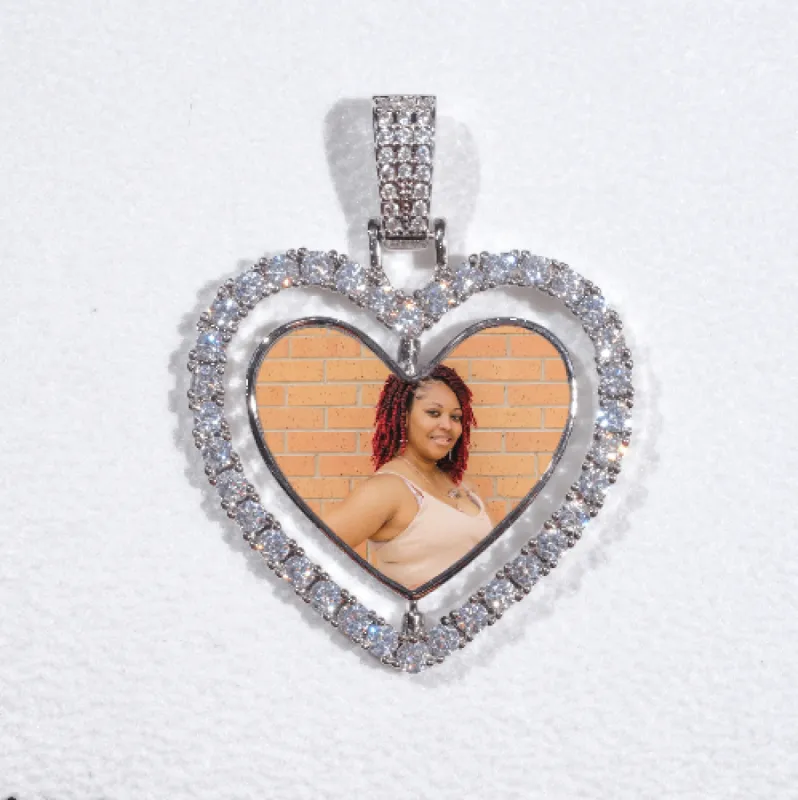 3D Spinning 2-Faced Heart Custom Picture Pendant sold by The GUU Shop