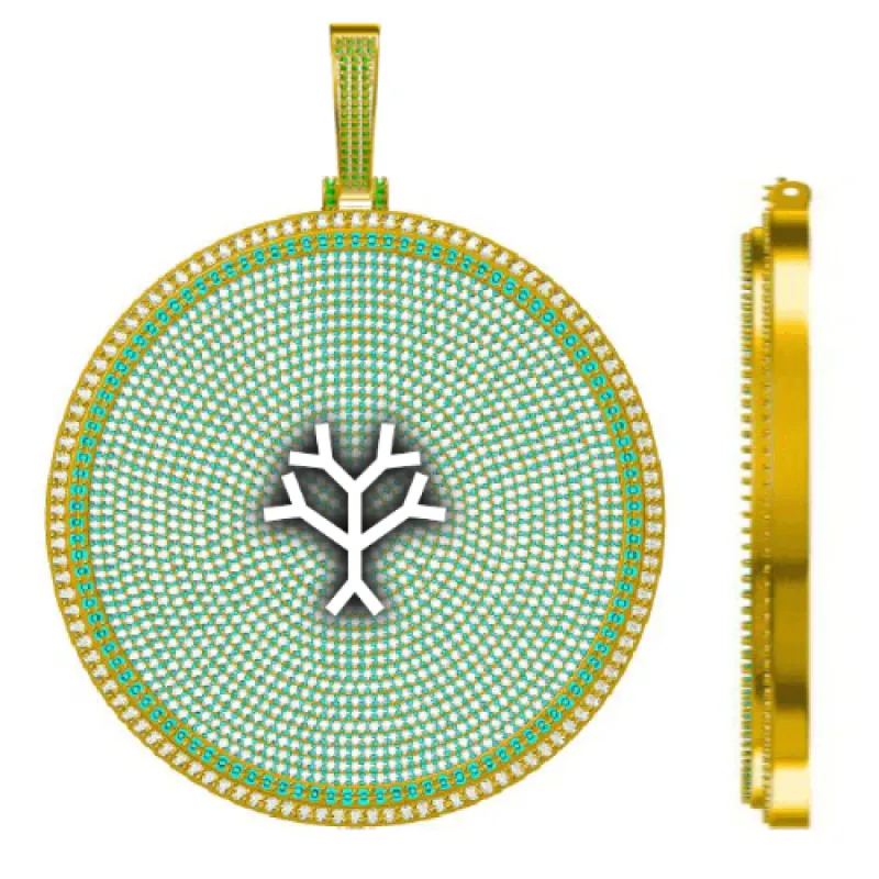 CUSTOM LETTER NECKLACE 3D BIG DISC sold by The GUU Shop