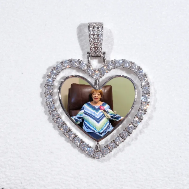 3D Spinning 2-Faced Heart Custom Picture Pendant sold by The GUU Shop