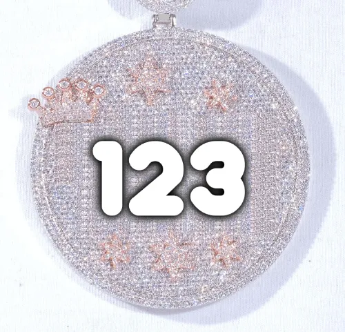 CUSTOM LETTER NECKLACE 3D BIG CROWN DISC sold by The GUU Shop