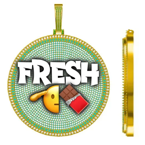 CUSTOM LETTER NECKLACE 3D BIG DISC sold by The GUU Shop