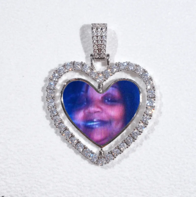 3D Spinning 2-Faced Heart Custom Picture Pendant sold by The GUU Shop