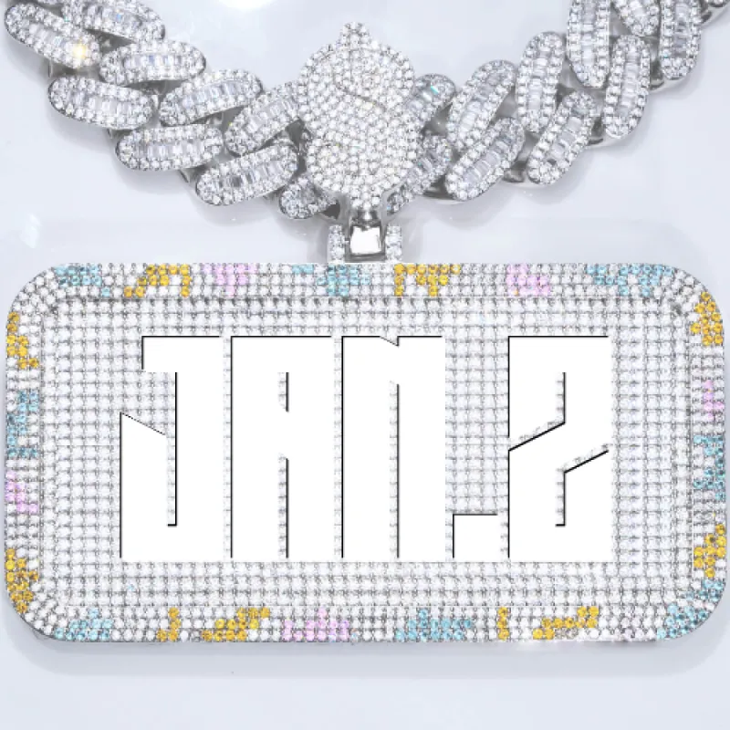 CUSTOM LETTER NECKLACE 3D COLORFUL SQUARE sold by The GUU Shop