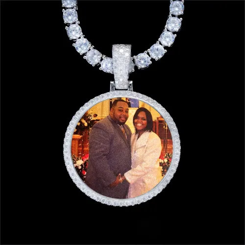 925S & VVS Moissanite 3D Circle Custom Picture Pendant sold by The GUU Shop