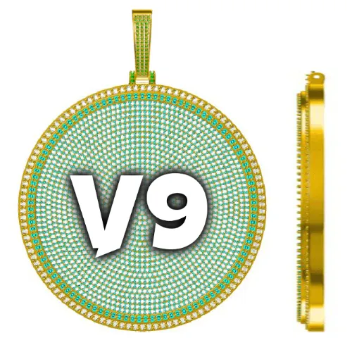 CUSTOM LETTER NECKLACE 3D BIG DISC sold by The GUU Shop