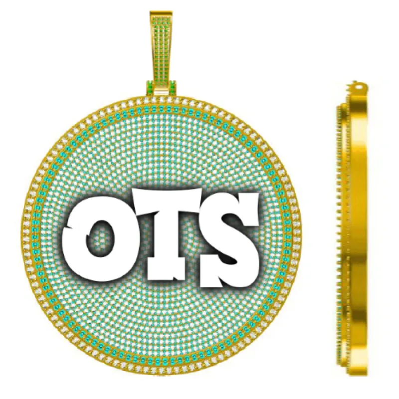 CUSTOM LETTER NECKLACE 3D BIG DISC sold by The GUU Shop