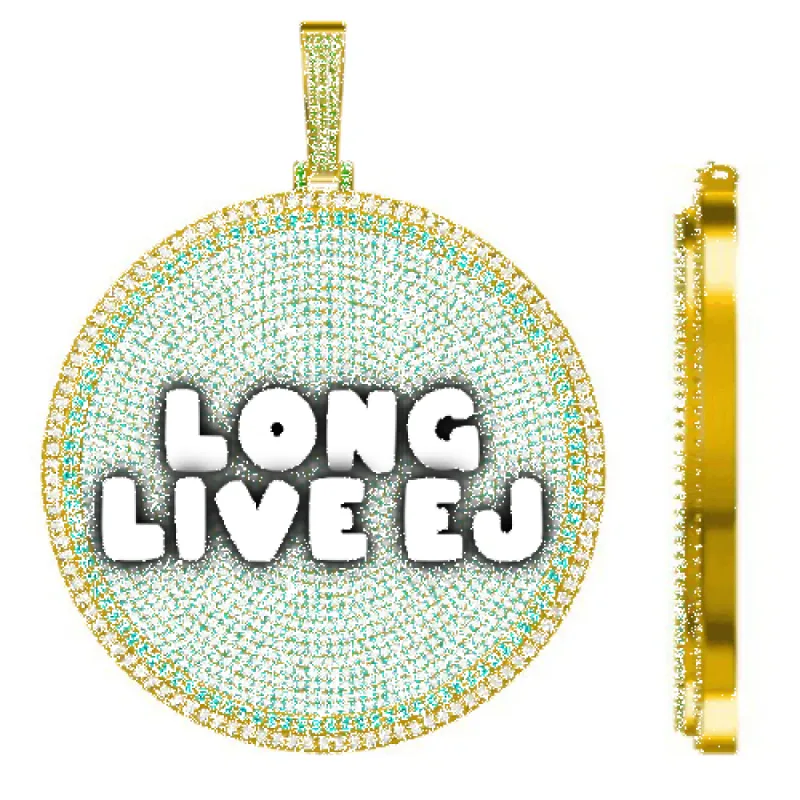 CUSTOM LETTER NECKLACE 3D BIG DISC sold by The GUU Shop