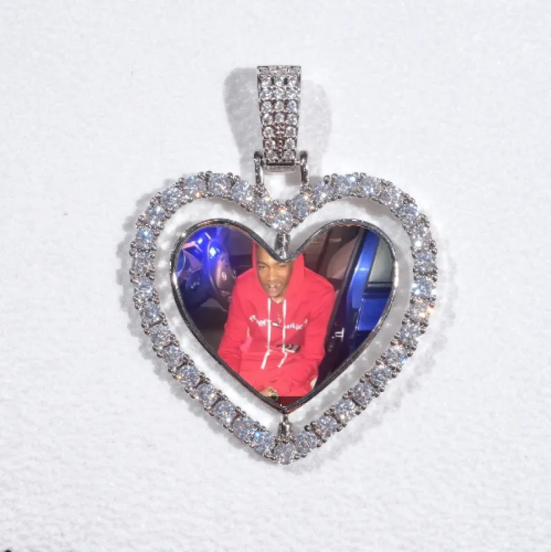 3D Spinning 2-Faced Heart Custom Picture Pendant sold by The GUU Shop