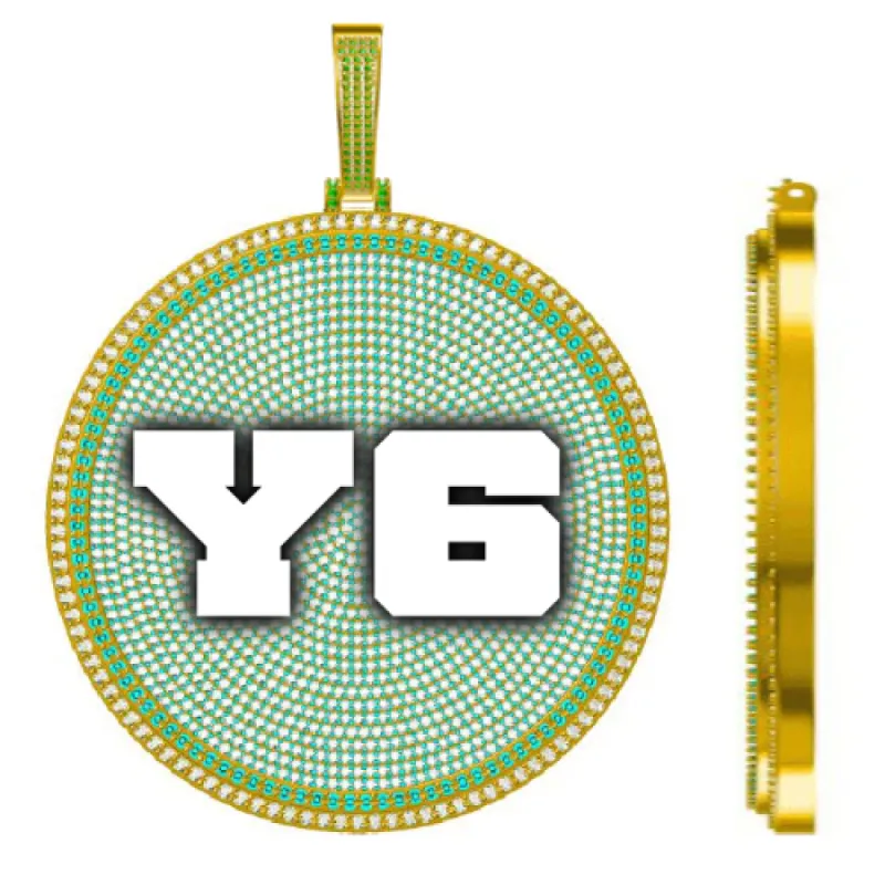 CUSTOM LETTER NECKLACE 3D BIG DISC sold by The GUU Shop