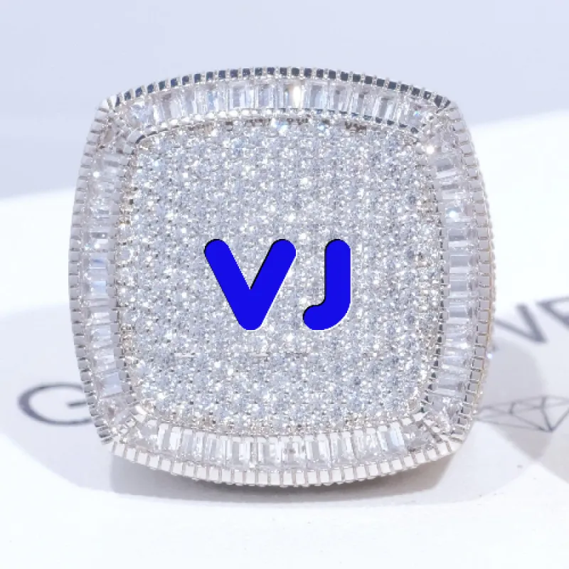 CUSTOM LETTER 3D ICED RING sold by The GUU Shop