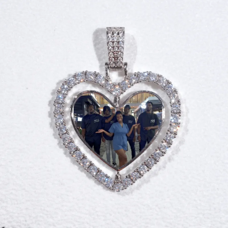 3D Spinning 2-Faced Heart Custom Picture Pendant sold by The GUU Shop