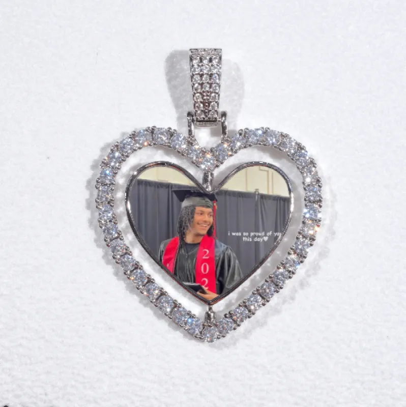 3D Spinning 2-Faced Heart Custom Picture Pendant sold by The GUU Shop