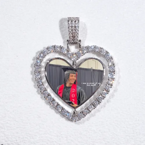 3D Spinning 2-Faced Heart Custom Picture Pendant sold by The GUU Shop