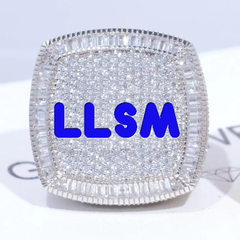 CUSTOM LETTER 3D ICED RING sold by The GUU Shop