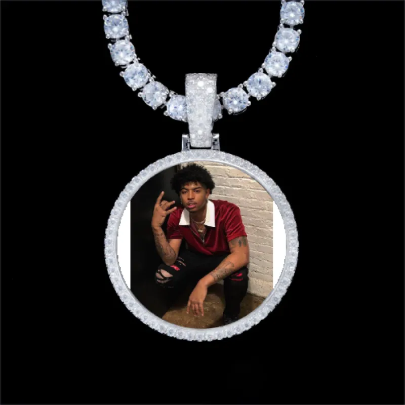 925S & VVS Moissanite 3D Circle Custom Picture Pendant sold by The GUU Shop