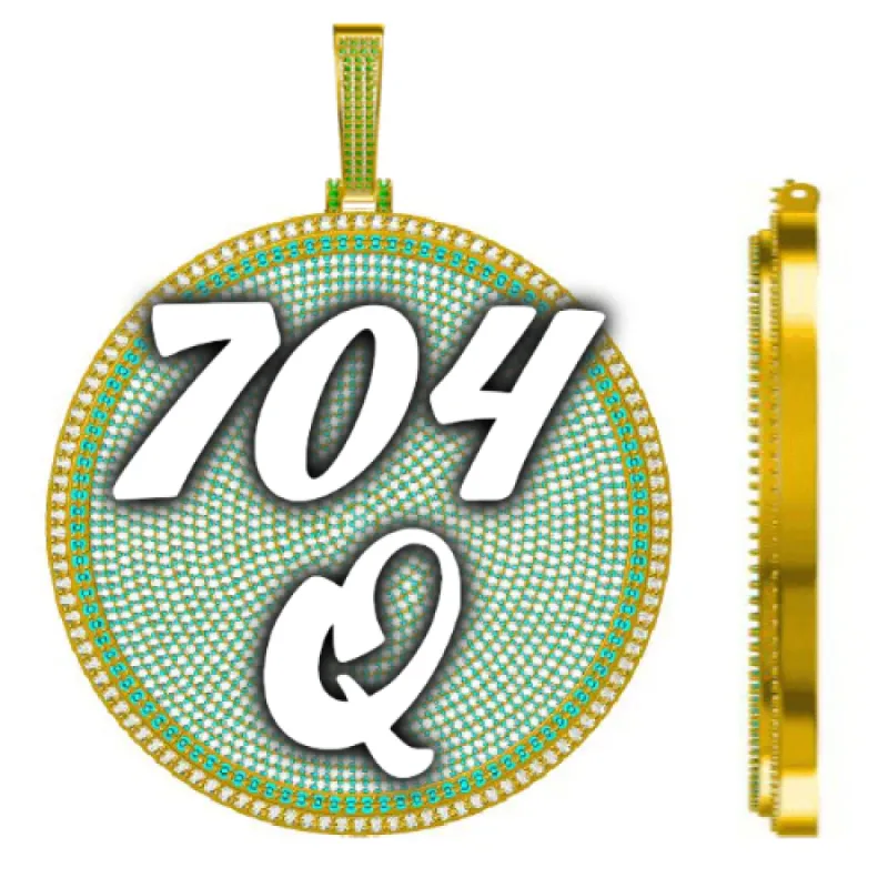 CUSTOM LETTER NECKLACE 3D BIG DISC made by The GUU Shop