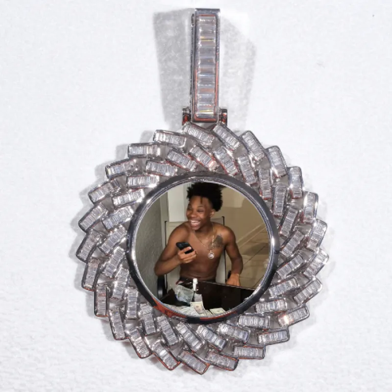 Large 3D Baguette Custom Picture Pendant sold by The GUU Shop
